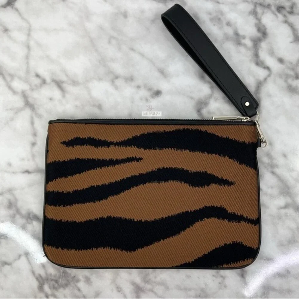 Kate Spade Tiger Jacquard Zip Pouch Wristlet Wallet